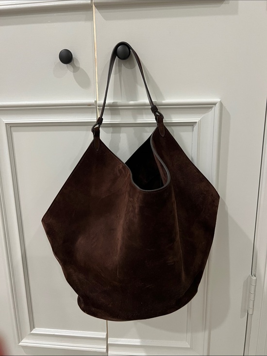 KHAITE Handbags - KHAITE Dark Brown Suede Hobo Bag